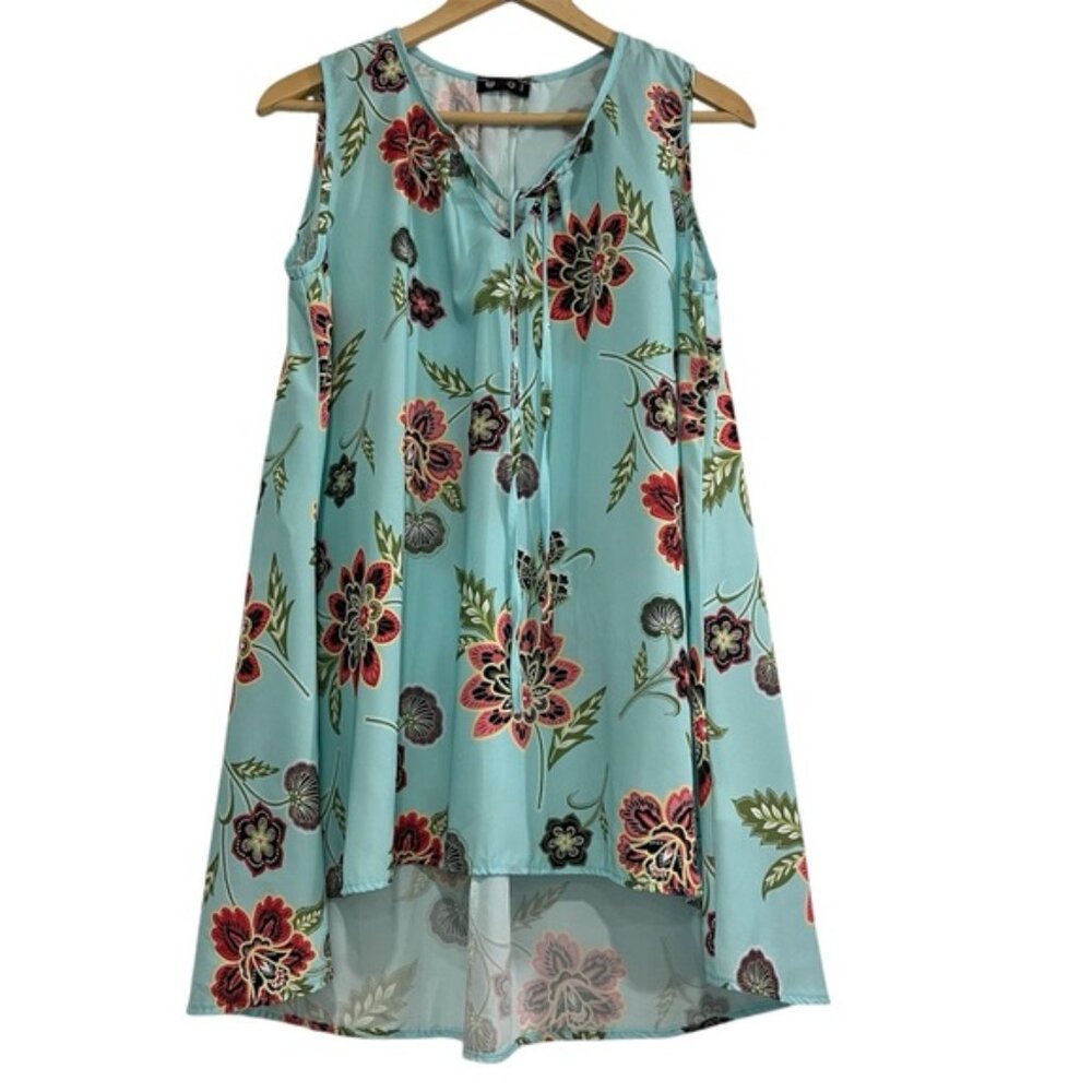 Vision Womens Mint Floral Sleeveless Blouse Size Small NWT